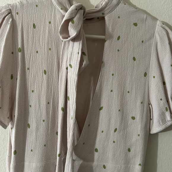 Size 8 Free People ivory with green polka dot dress - Picture 4 of 4